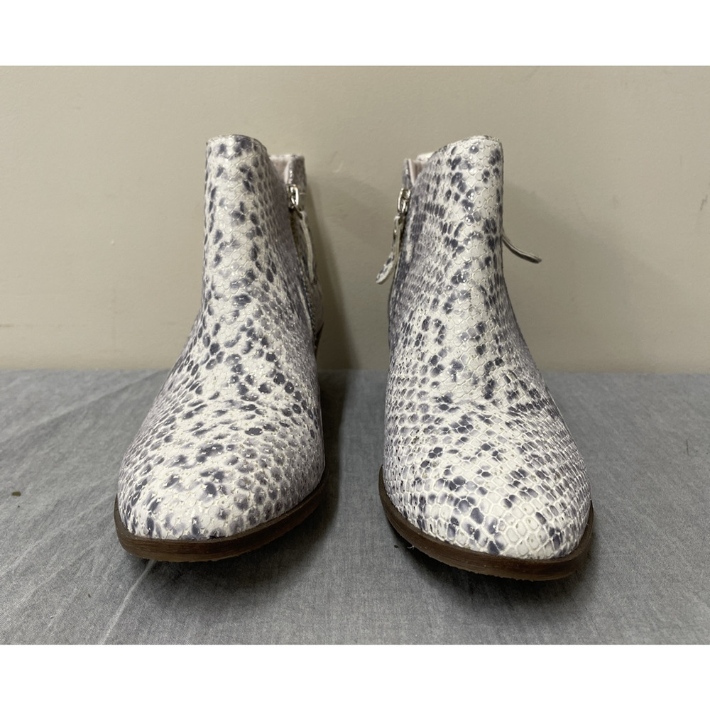 Vince Camuto Tricera Leather Booties Size 6.5 Chunky Heel Boots Snake Print FS - Picture 3 of 13